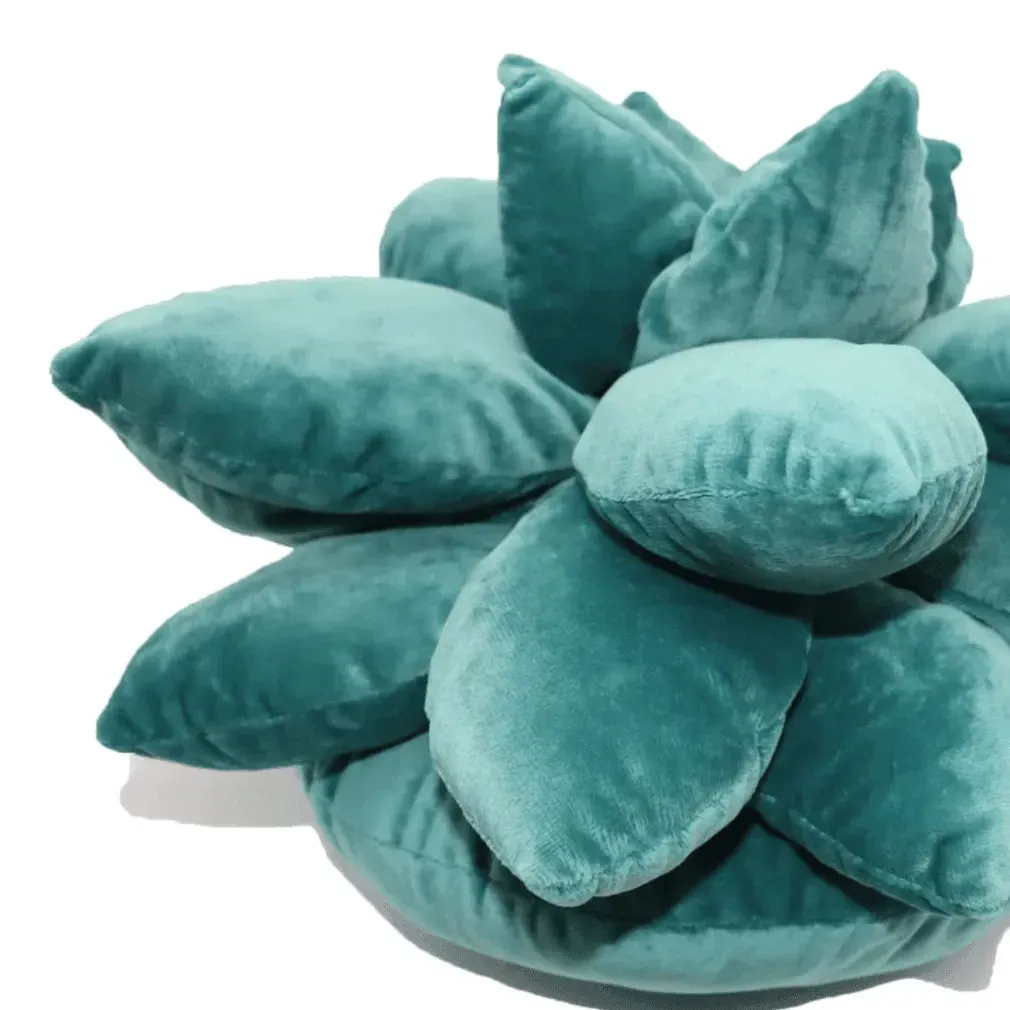 Velvet Green Succulent Plant Decorative Accent Pillow