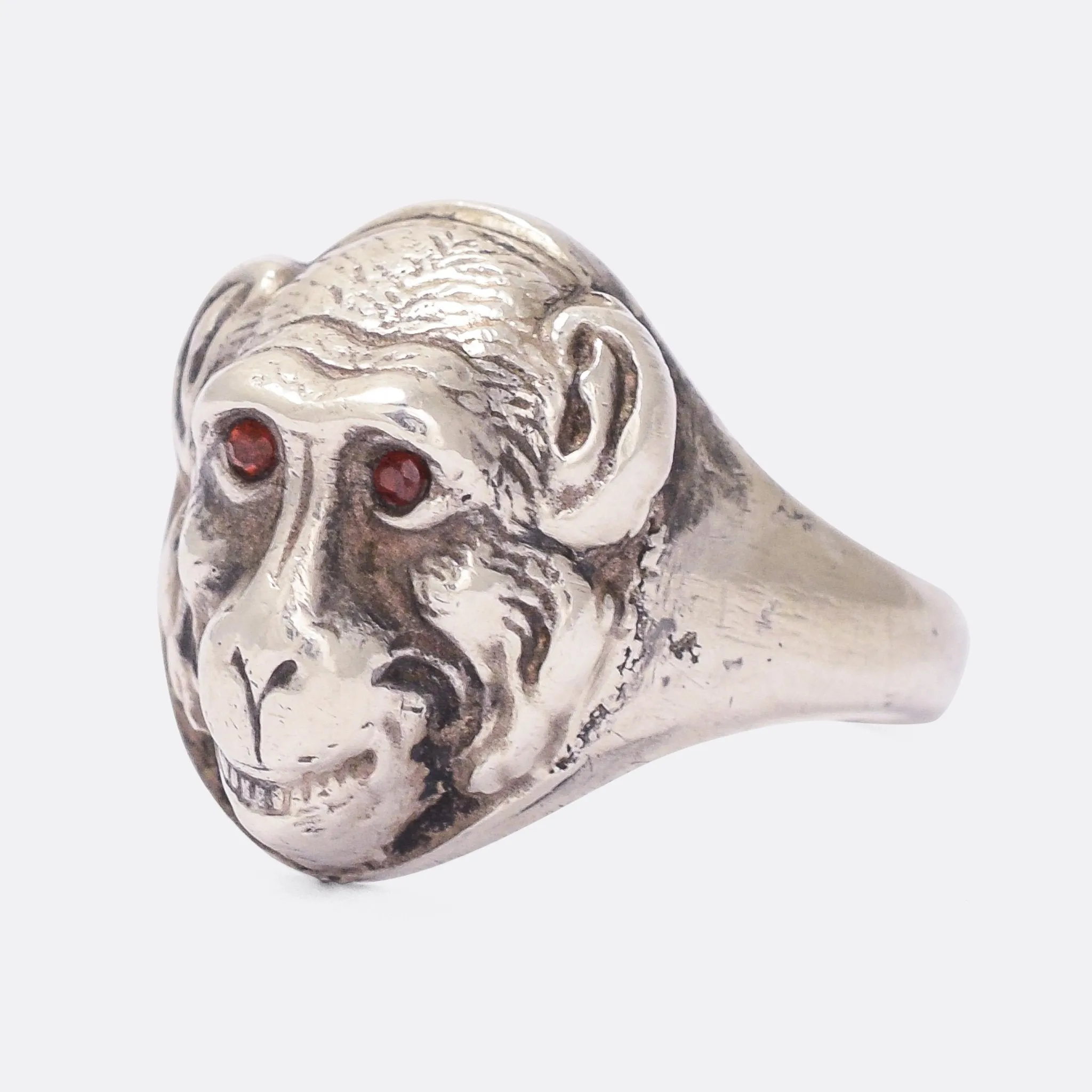 Victorian Garnet Eye Monkey Face Ring