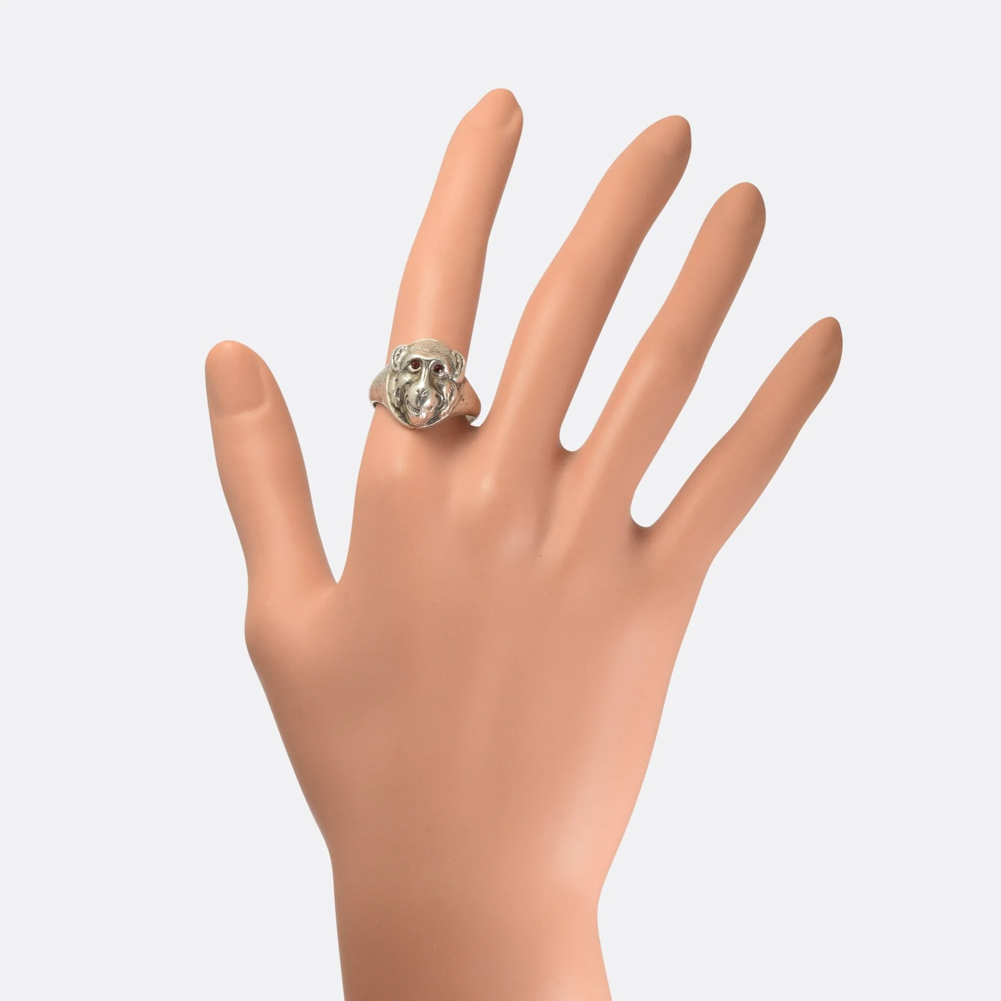 Victorian Garnet Eye Monkey Face Ring