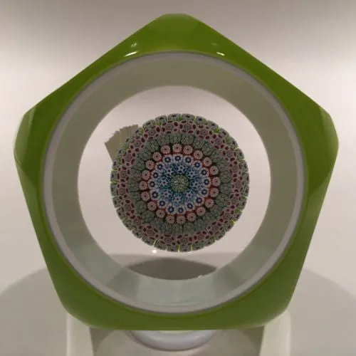 Vintage Saint Louis Art Glass Paperweight Double Overlay Millefiori Mushroom