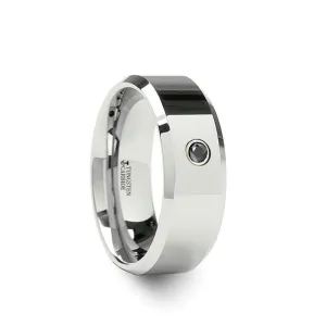 WESTMINSTER | Tungsten Ring Beveled Black Diamond