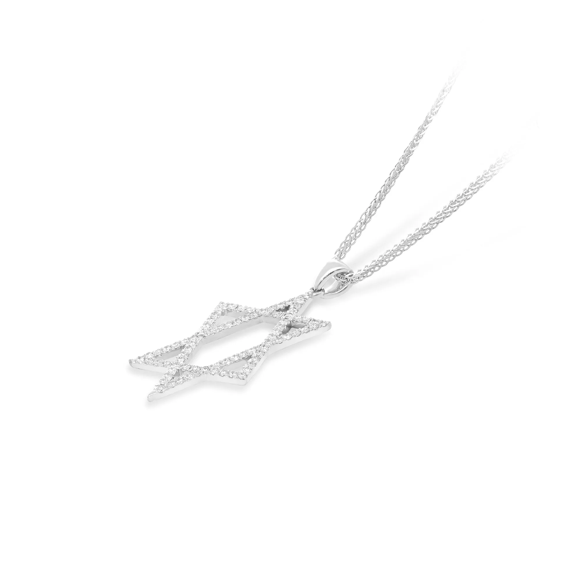 White Gold and Diamond Star of David Pendant