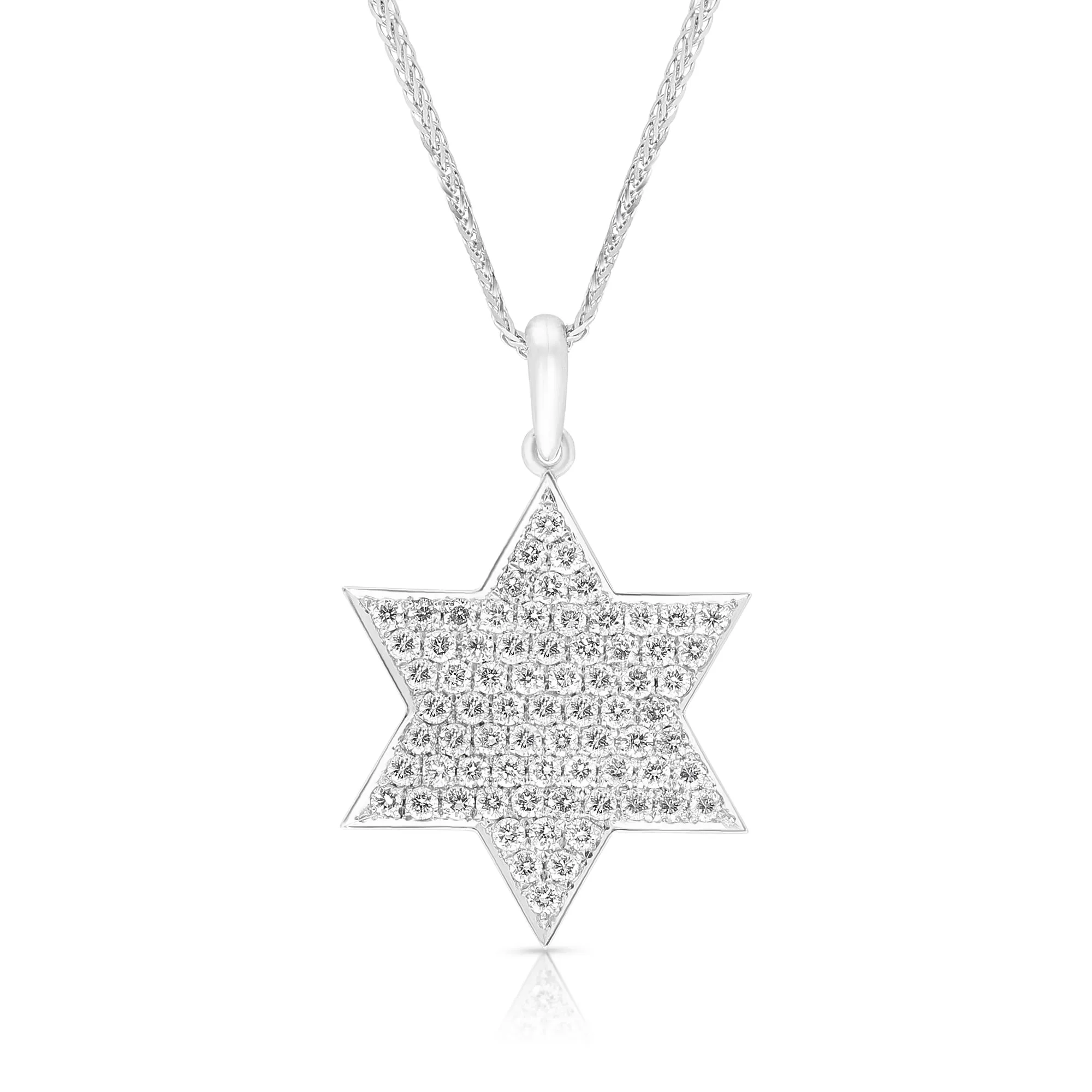 White Gold Complete Shining Star Pendant - .80 Carat