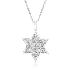 White Gold Complete Shining Star Pendant - .80 Carat