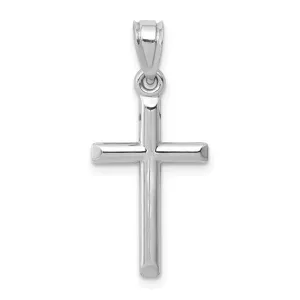 White Gold Hollow Cross Pendant
