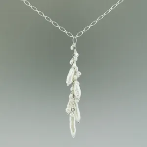 White Pearl, Baroque Linear Necklace