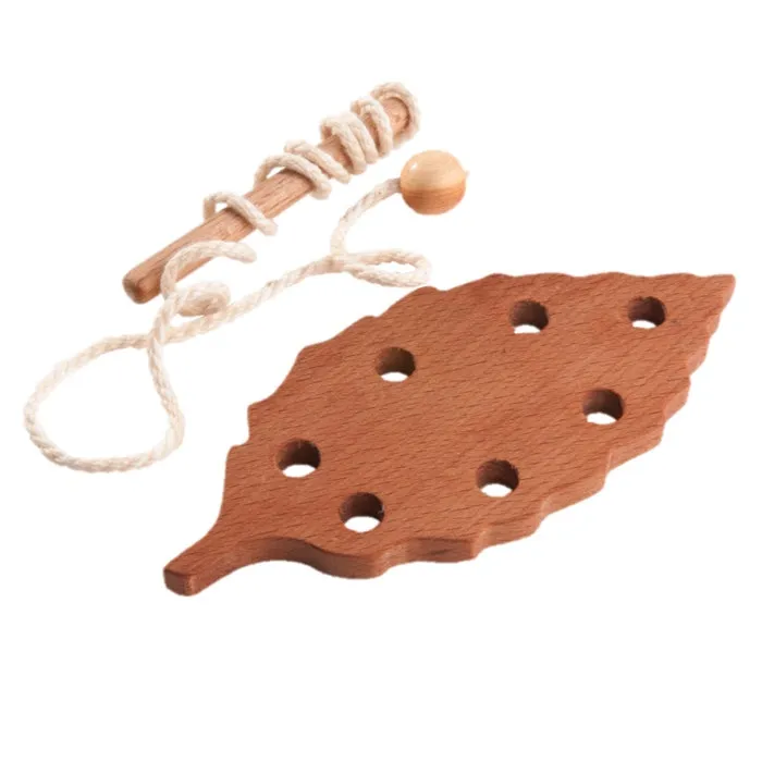 Wooden Lacing Leaves Set