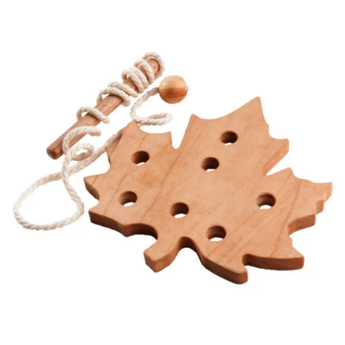Wooden Lacing Leaves Set