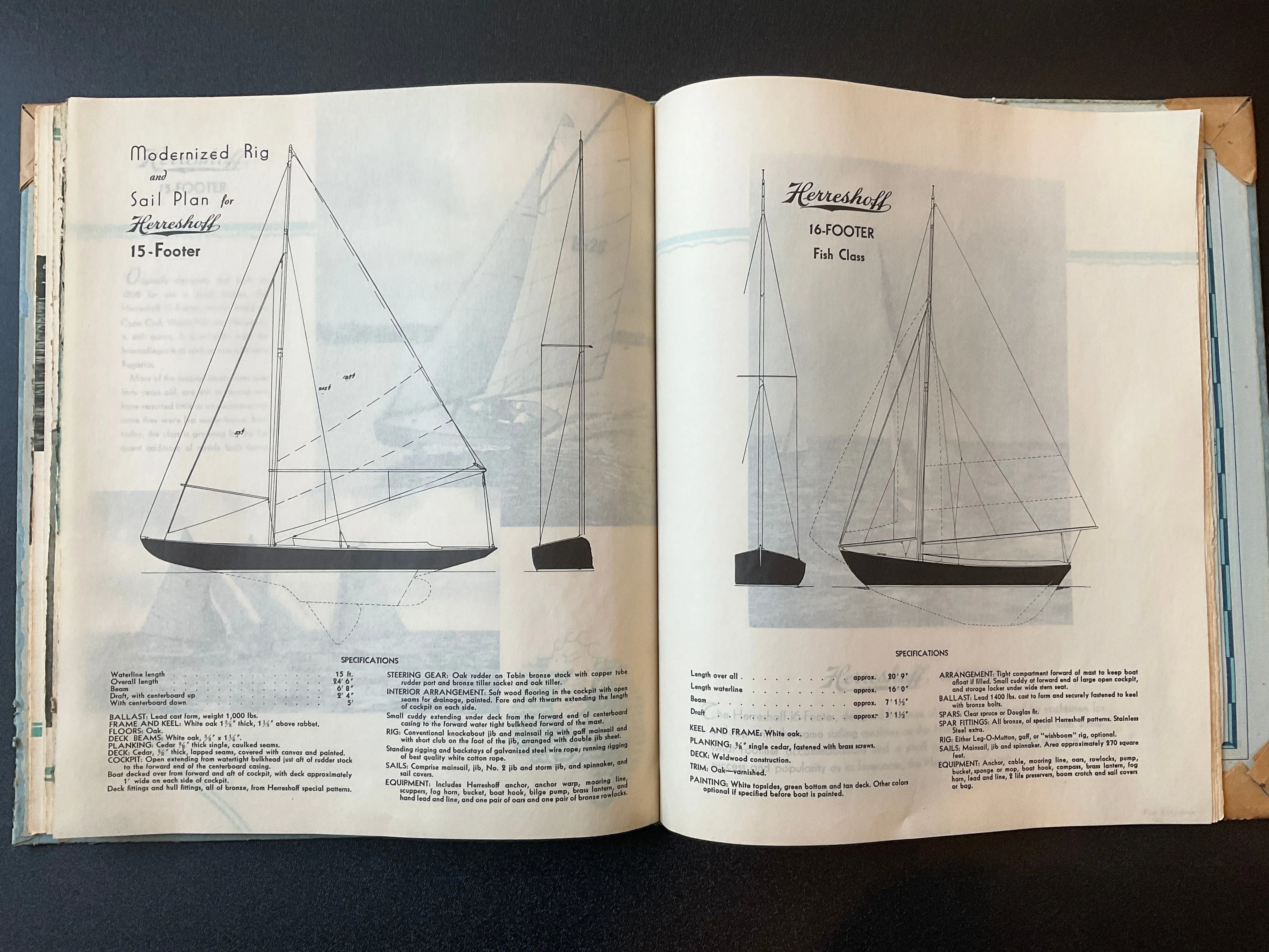 Yachts By Herreshoff Designers And Builders Of Sailing and Power Craft Book circa 1934 with very rare Herreshoff Mfg. Co. Fire Department Badge