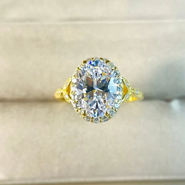 Yellow Gold 2.0ct Oval Cut Engagement Ring