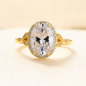 Yellow Gold 2.0ct Oval Cut Engagement Ring