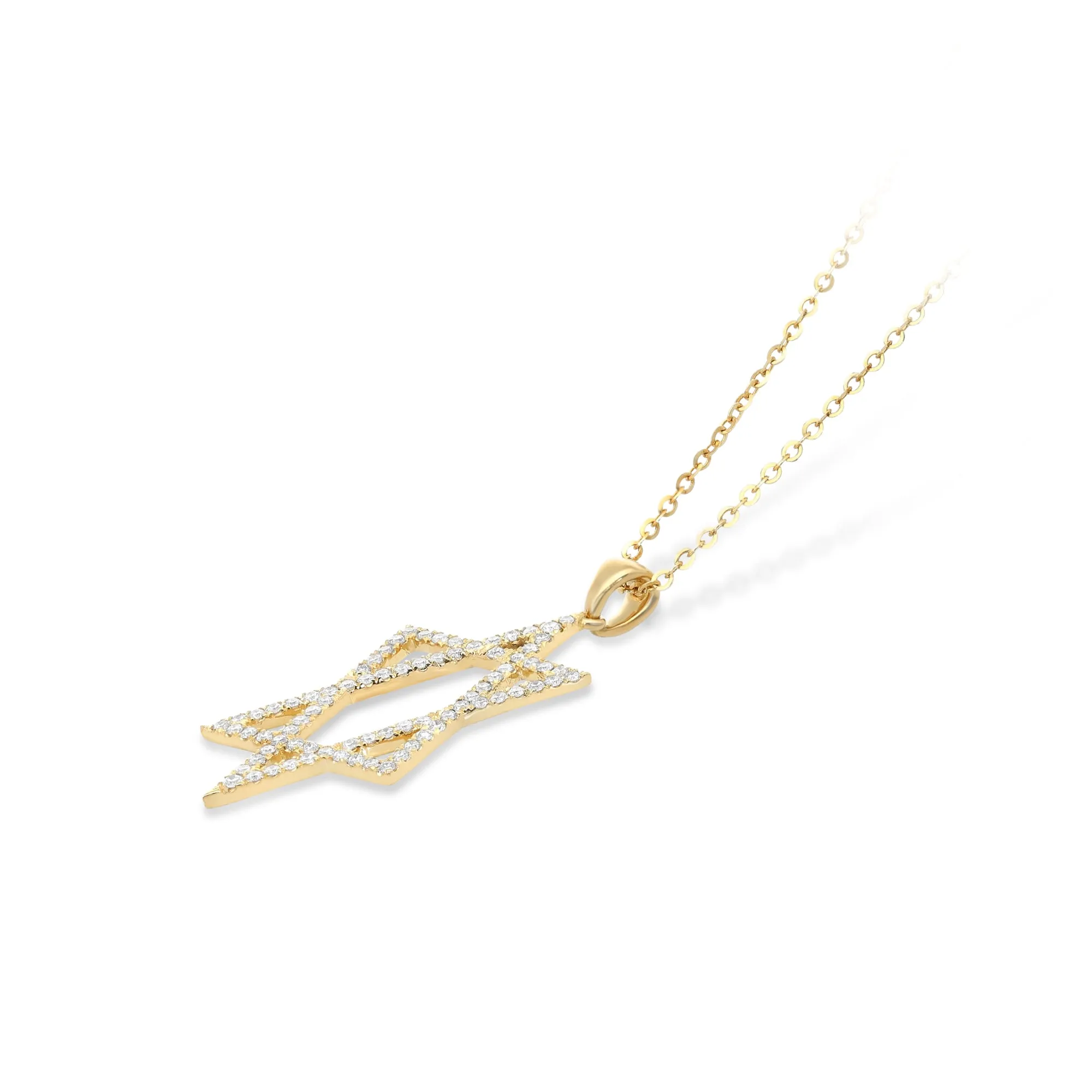 Yellow Gold and Diamond Star Of David Pendant