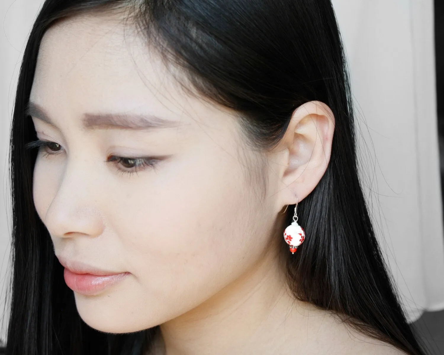 Yellow Plum Blossom Porcelain Earrings