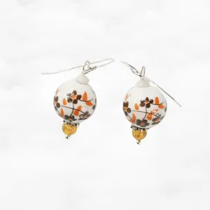 Yellow Plum Blossom Porcelain Earrings